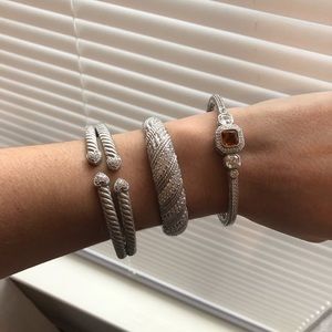 Judith Ripka Sterling Diamonique Hearts Cuff